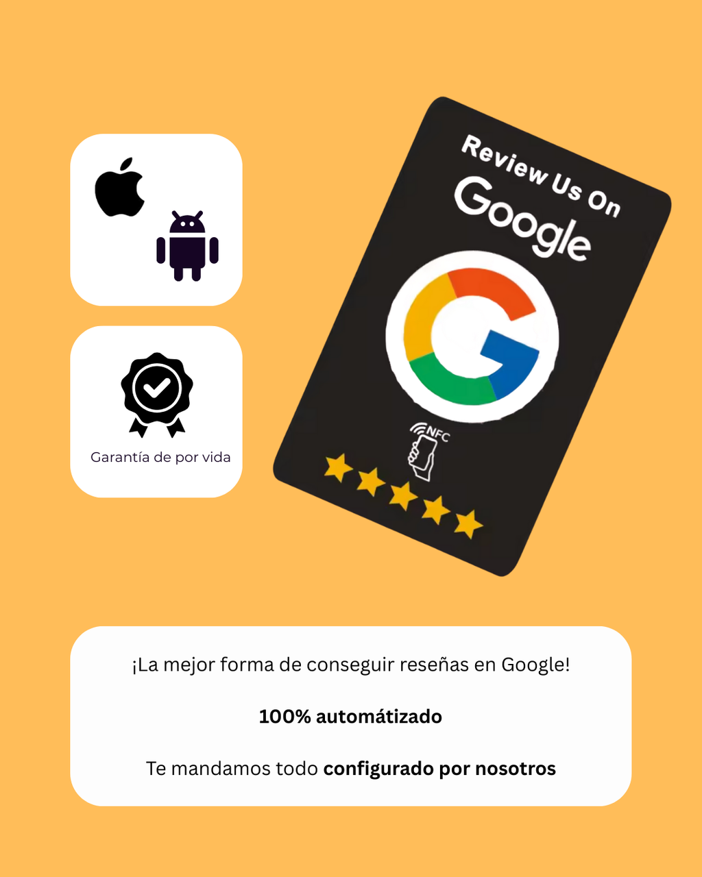 Tarjeta NFC personalizada para reseñas de Google